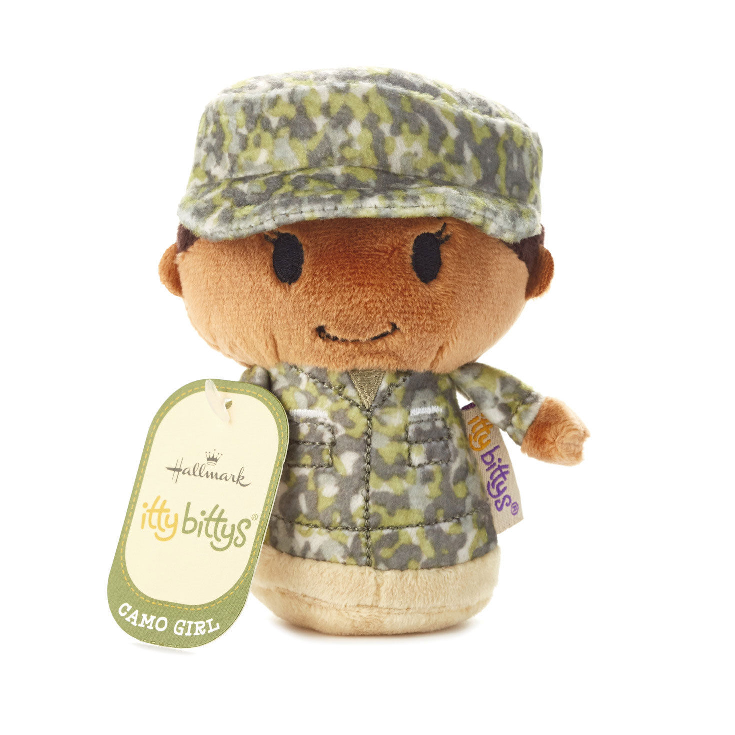 itty bittys&reg; Black Woman in Green Camo Plush, , large image number 2