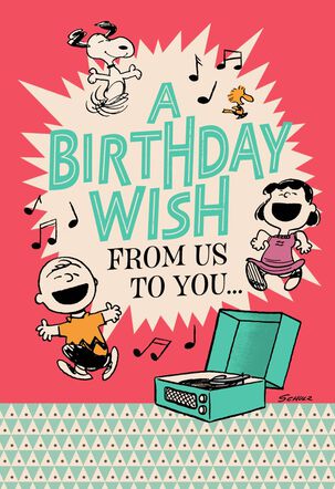 peanuts happiness the whole year through birthday card greeting