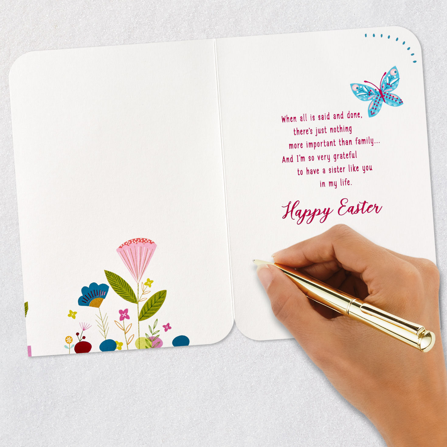 Retro Patterned Butterflies Easter Card for Sister  image number 6