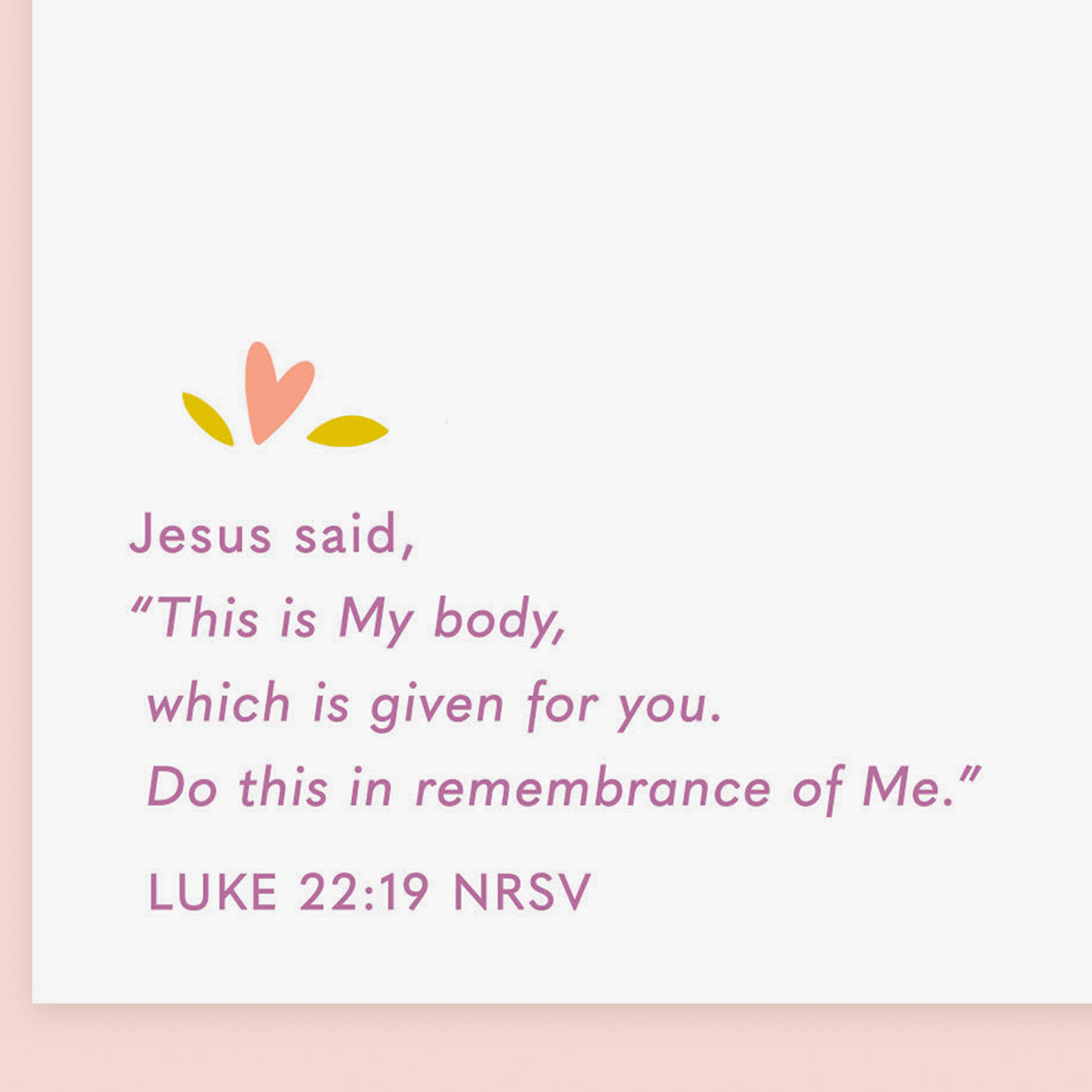 Flowers Around Heart 1st Communion Card for Niece scripture image number 3