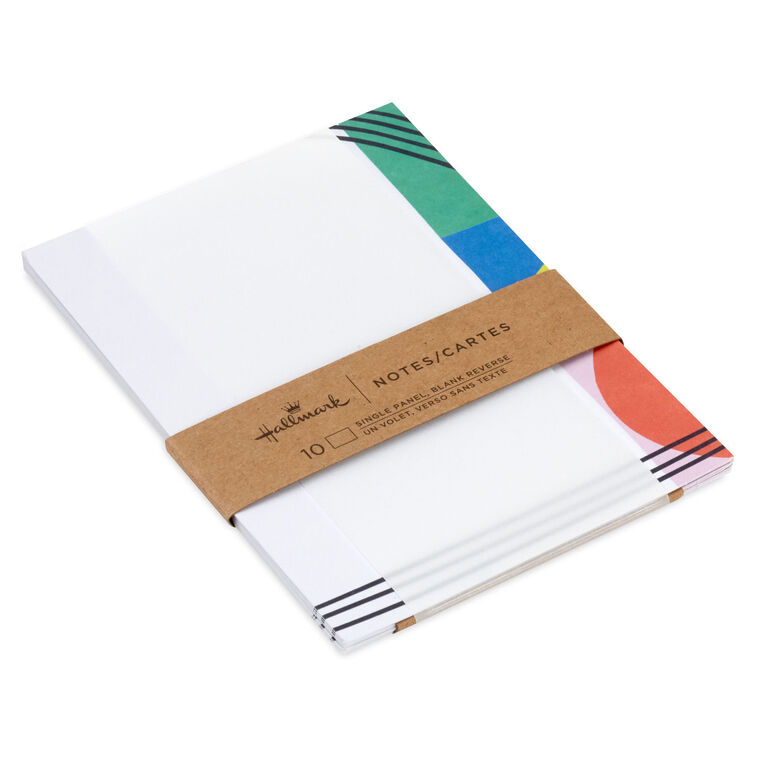 Colorful, Abstract Border Flat Blank Notes, Pack of 10