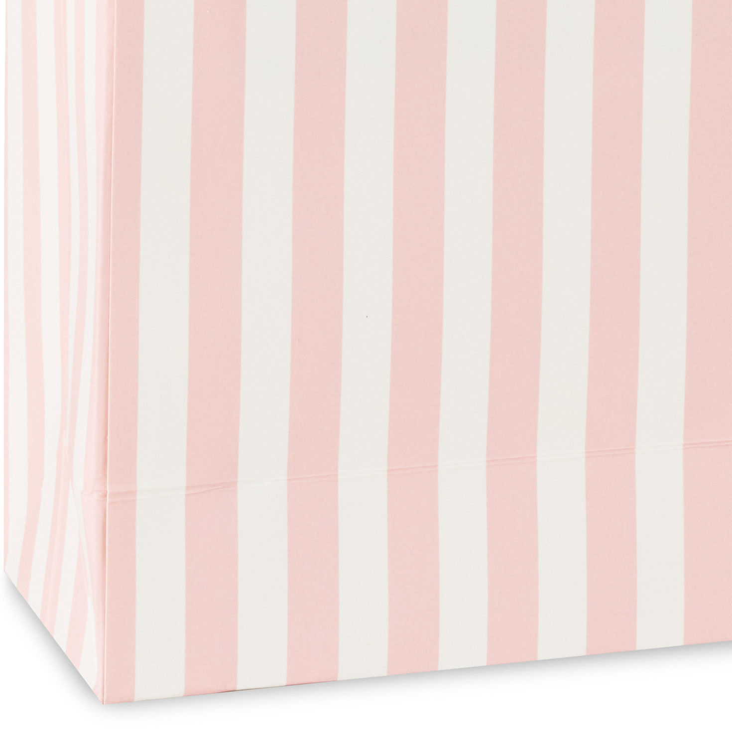Pink Stripes With Black Bow Small Square Gift Bag Base/Side Detail image number 5