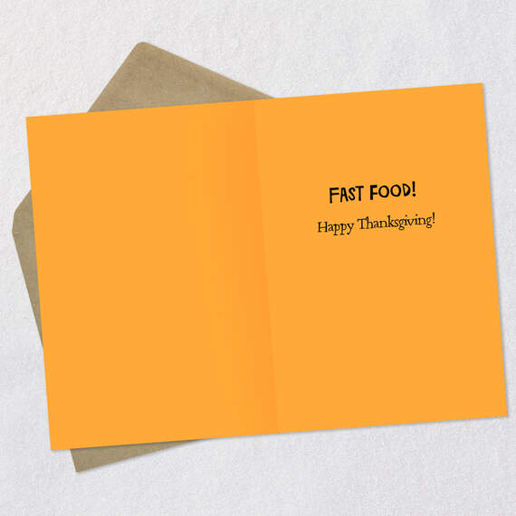 Fast Food Turkey Joke Funny Thanksgiving Card for Kids, , large image number 3