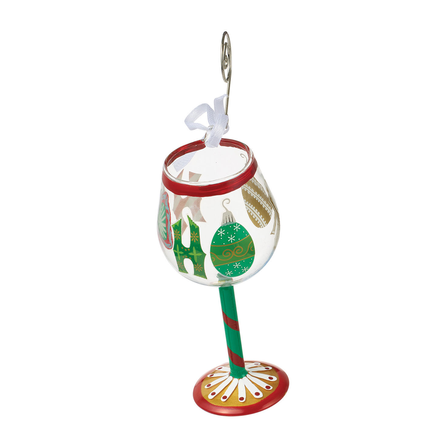 Ho Ho Ho Christmas Wine Glass Ornament Side image number 4