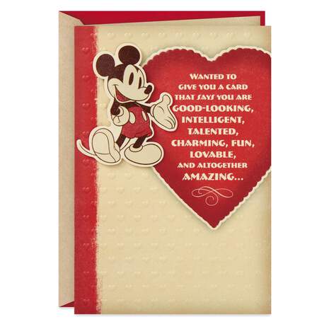 Disney Mickey Mouse Understated Valentine's Day Card, , large