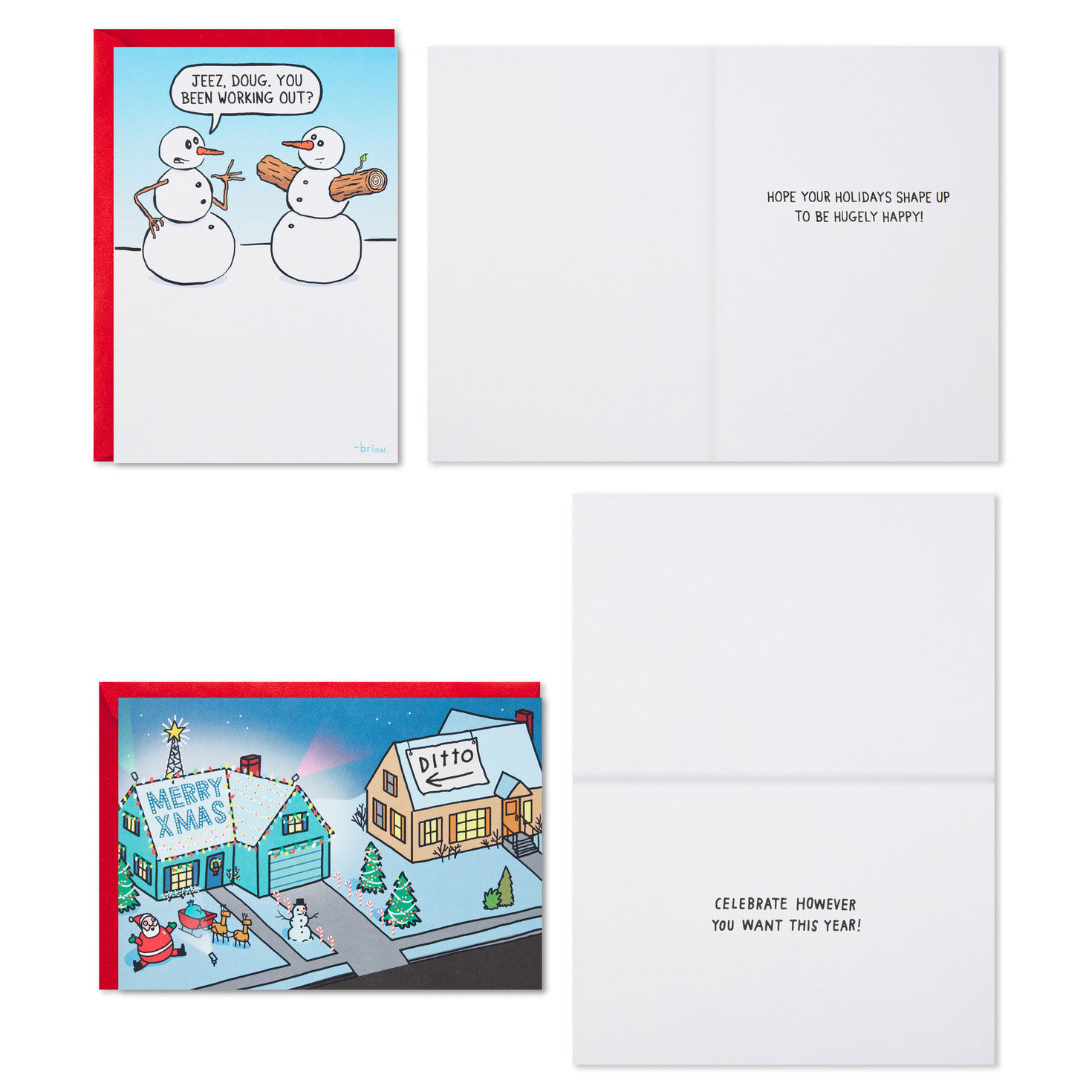 Shoebox Humorous Boxed Christmas Card Pack Card Front with Sentiment image number 4
