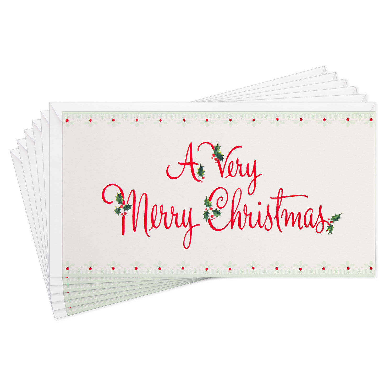 Merry Christmas and Happy New Year Money Holder Christmas Cards, Pack of 6