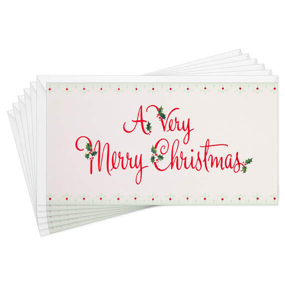 Merry Christmas and Happy New Year Money Holder Christmas Cards, Pack of 6