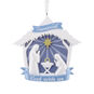 Blue White Nativity Christmas Ornament Front image number 1