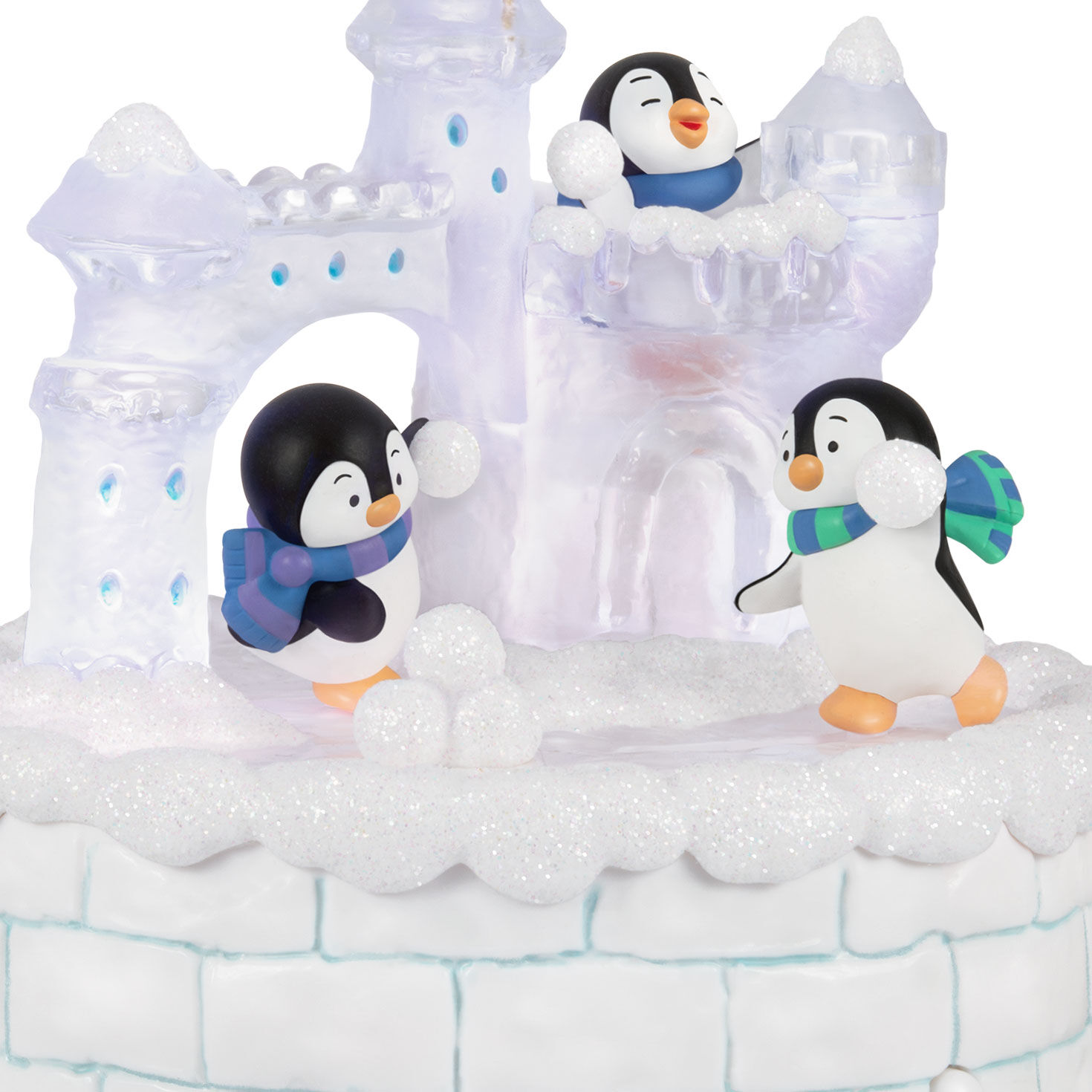 Penguins on Ice Castle Keepsake Ornament closeup view image number 5