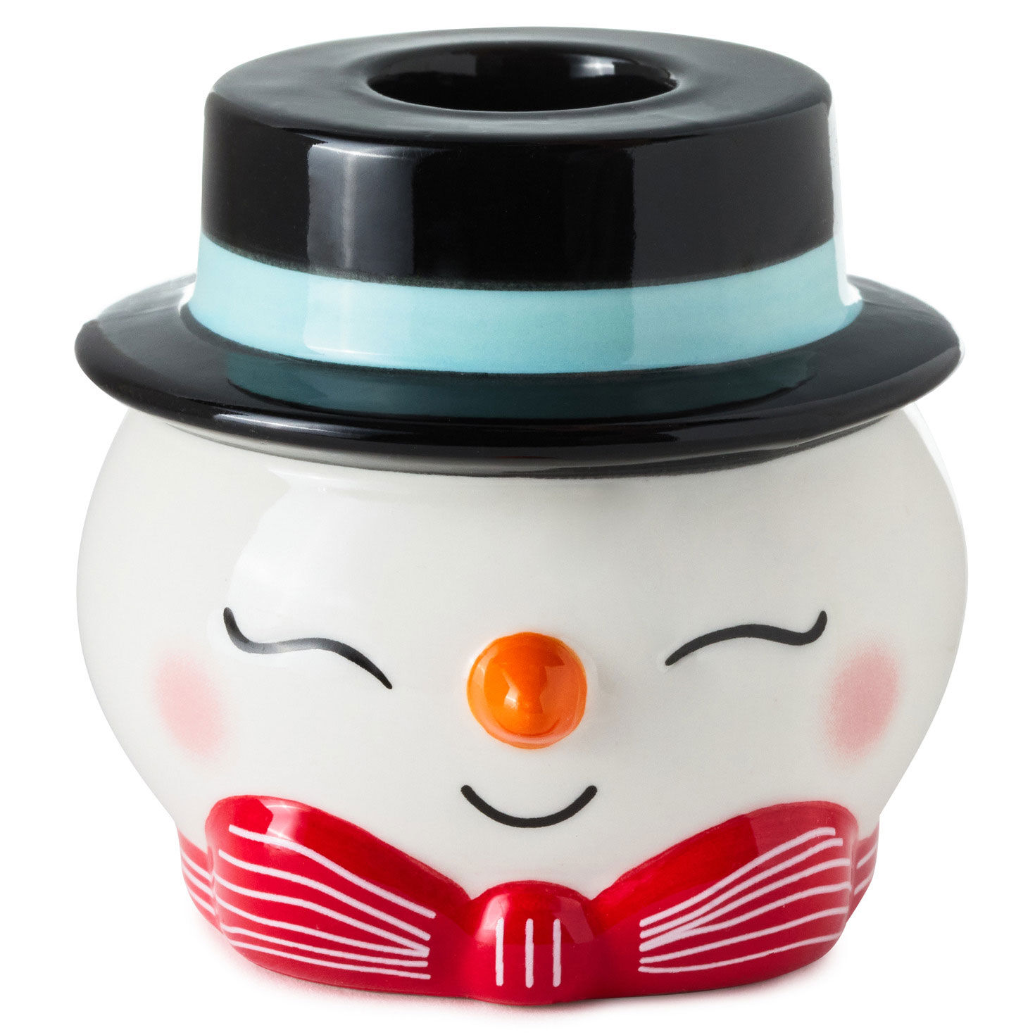 Shaped Snowman Taper Candle Holder, 2.4"