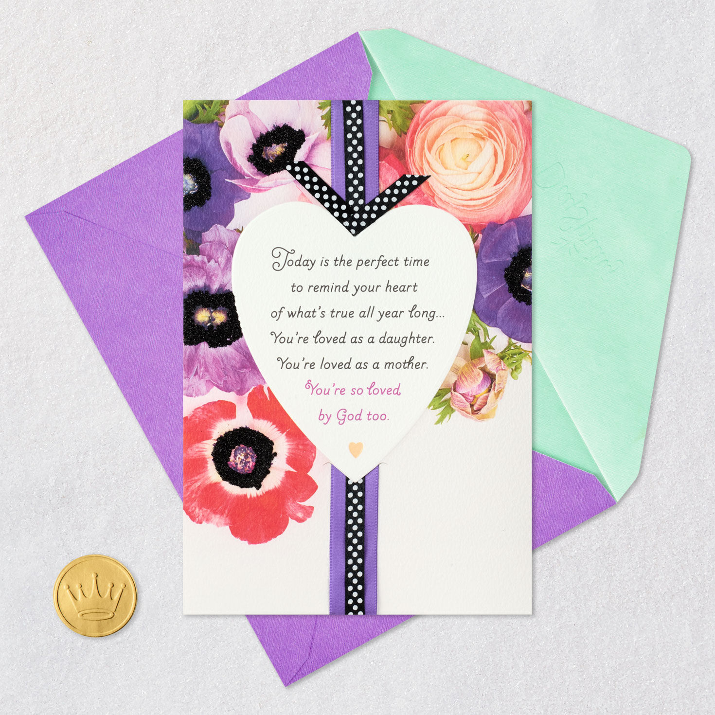 Flowers and Heart Mother&rsquo;s Day Card for Daughter  image number 6