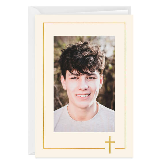 Personalized Cross Frame Religious Photo Card