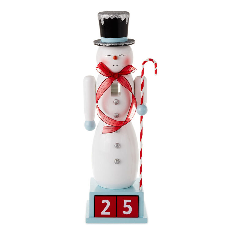 Snowman Christmas Countdown Nutcracker Figurine, 15"