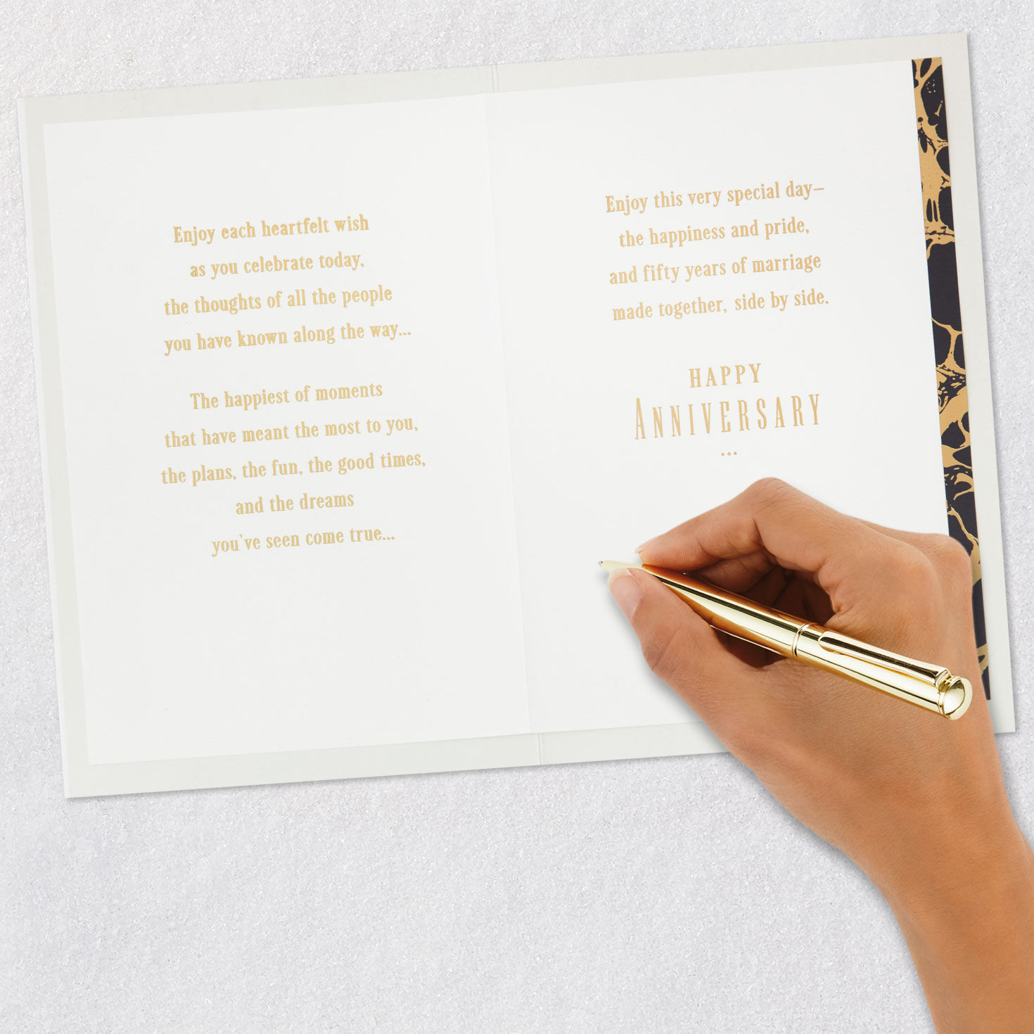 Black and Gold 50th Anniversary Card  image number 7