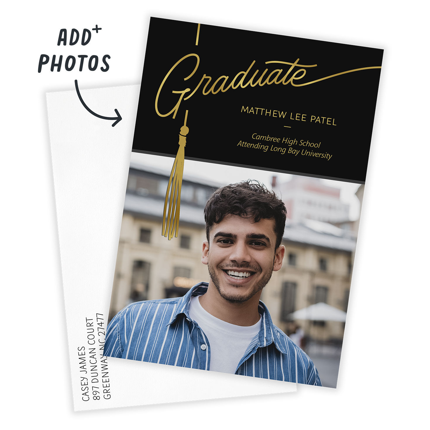 Gold Graduate Tassel Graduation Announcement, , large image number 2
