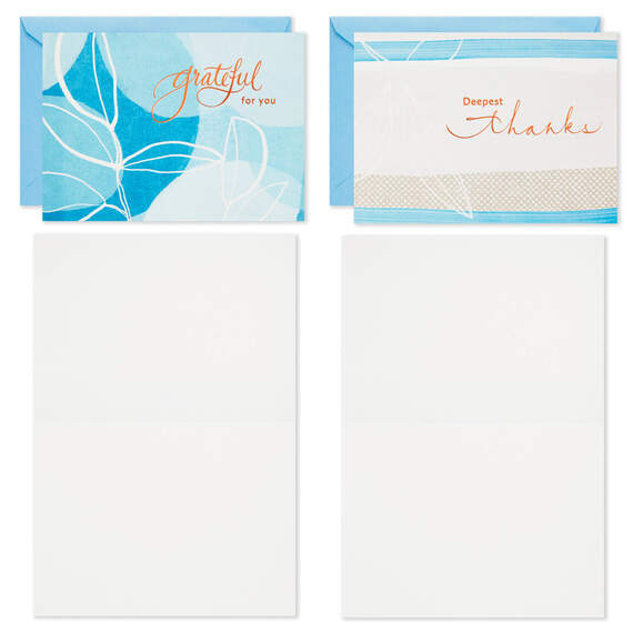 Blue Watercolor Assortment Blank Sympathy Thank-You Notes, Pack of 24, , large image number 4
