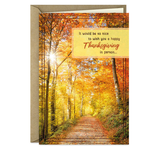 Warm Thoughts and Wishes Across the Miles Thanksgiving Card, 