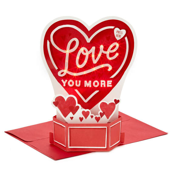 Love You More Musical 3D Pop-Up Love Card With Light