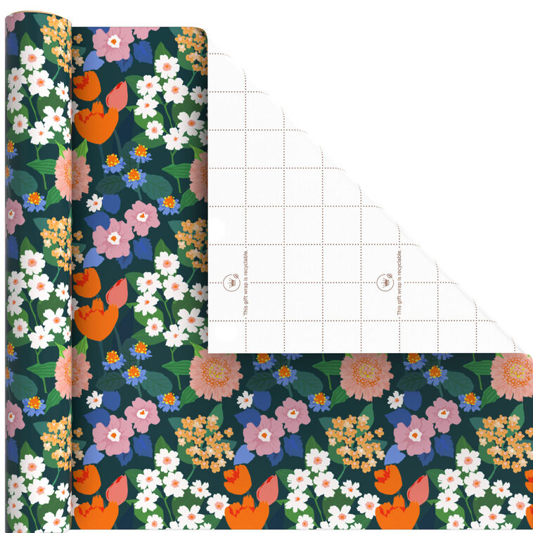 Vibrant Flowers Wrapping Paper Mini Roll, 38.8 sq. ft.
