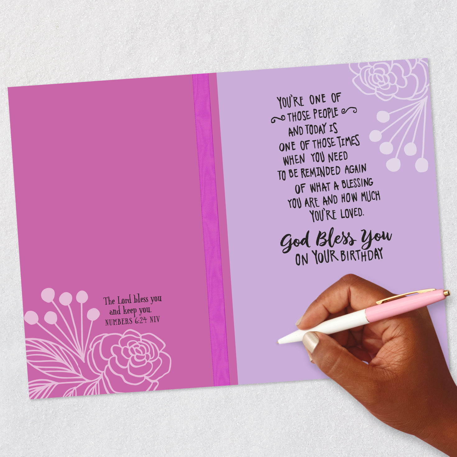 God Bless You Religious Birthday Card for Her Signing card image number 7
