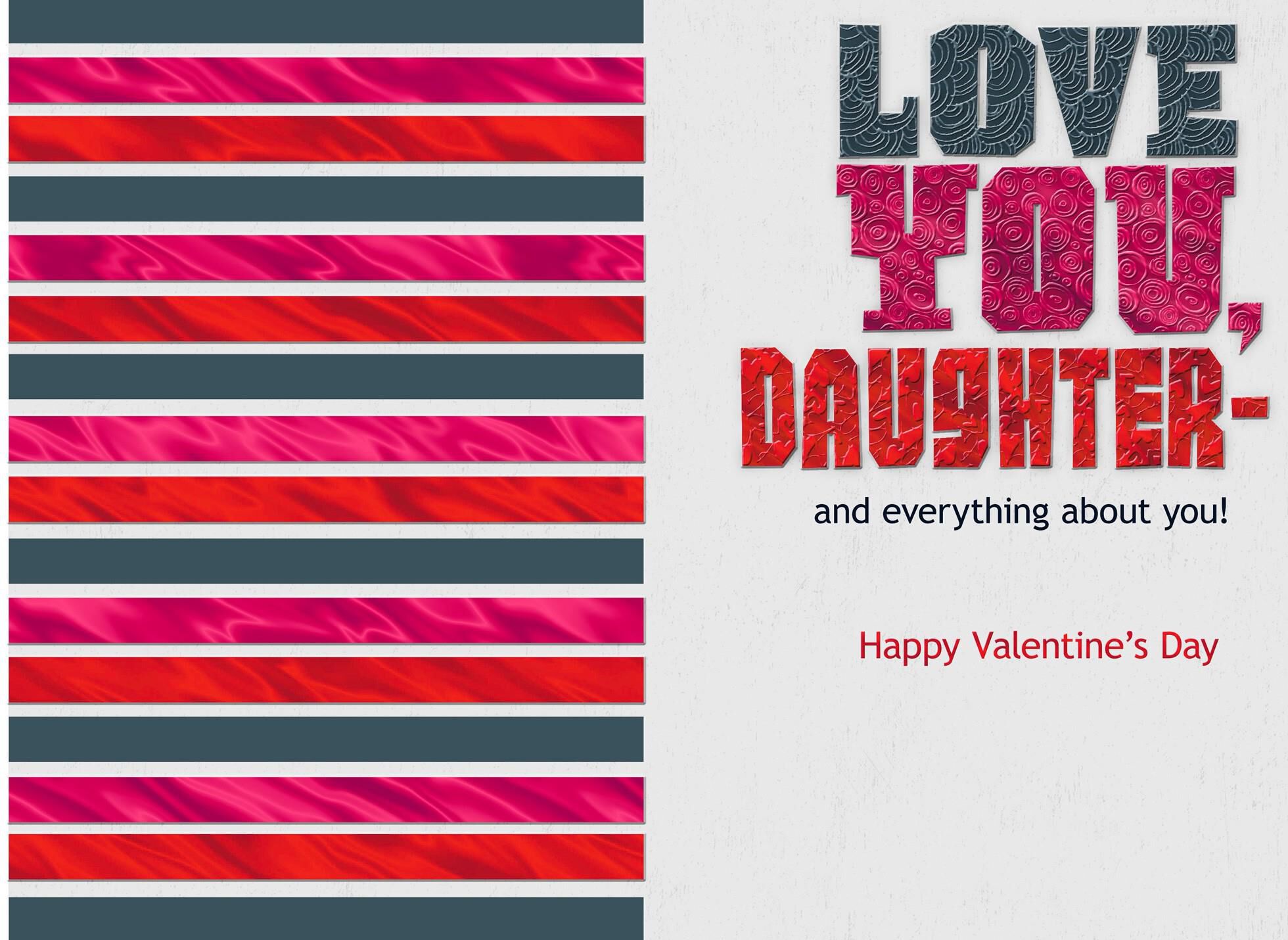 Love, Love, Love You, Daughter Valentine's Day Card