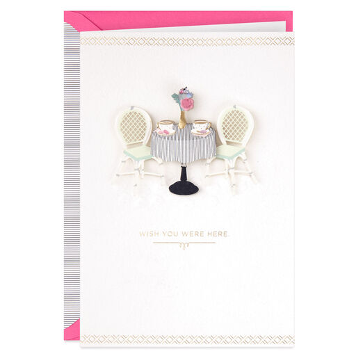 Café Table and Chairs Miss You Card, 