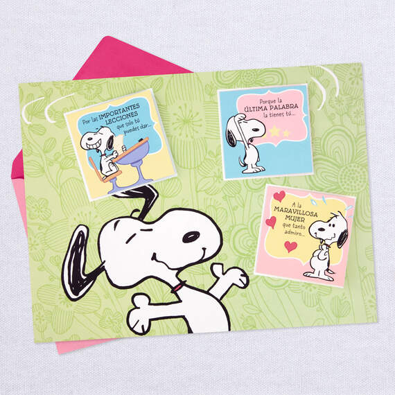Peanuts® Snoopy Dancing on Doghouse Spanish-Language Mother's Day Card, , large image number 4