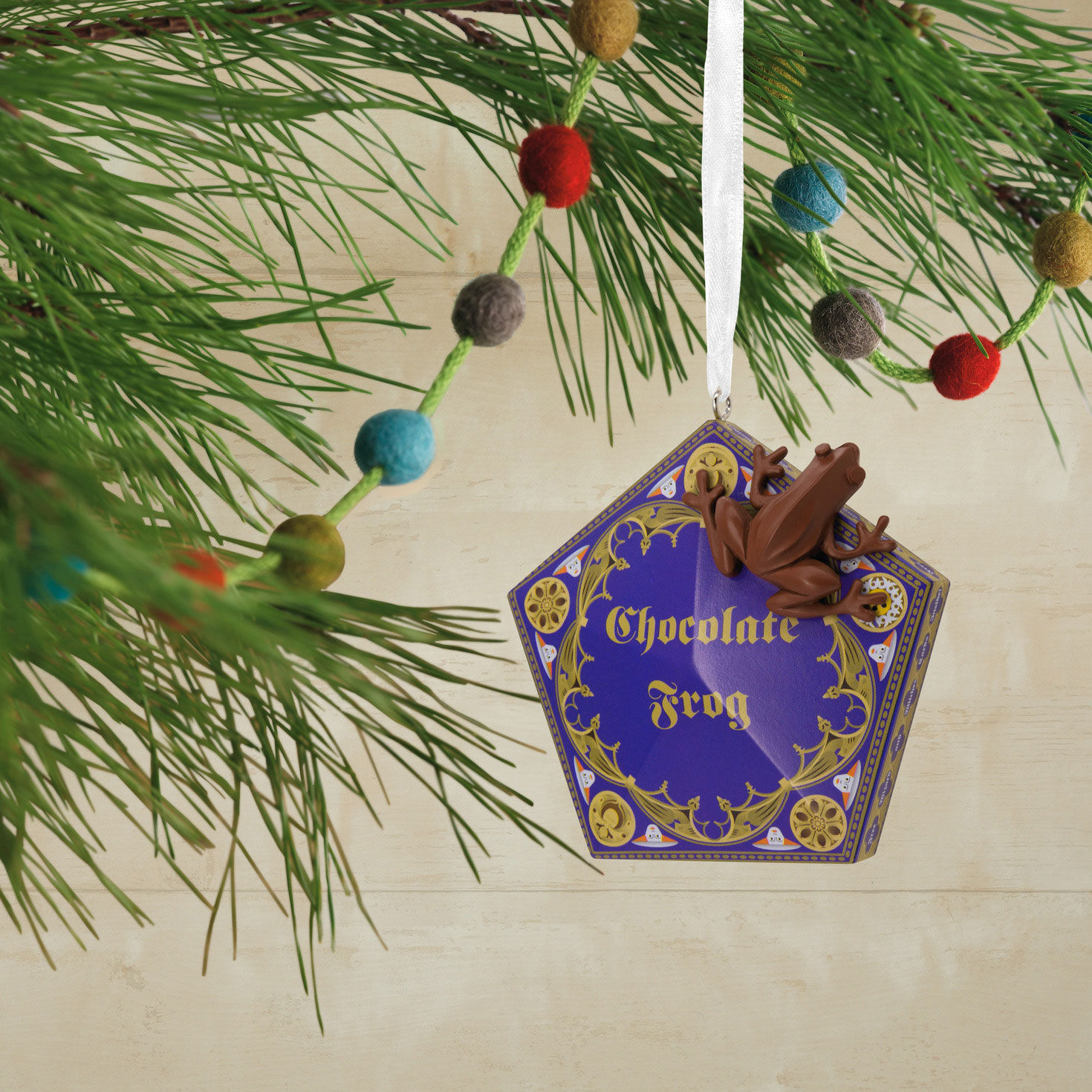 Harry Potter Chocolate Frog Christmas Ornament hanging on tree image number 2