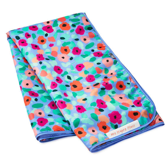 Abstract Floral Reversible Picnic Blanket, 50x50, , large image number 2