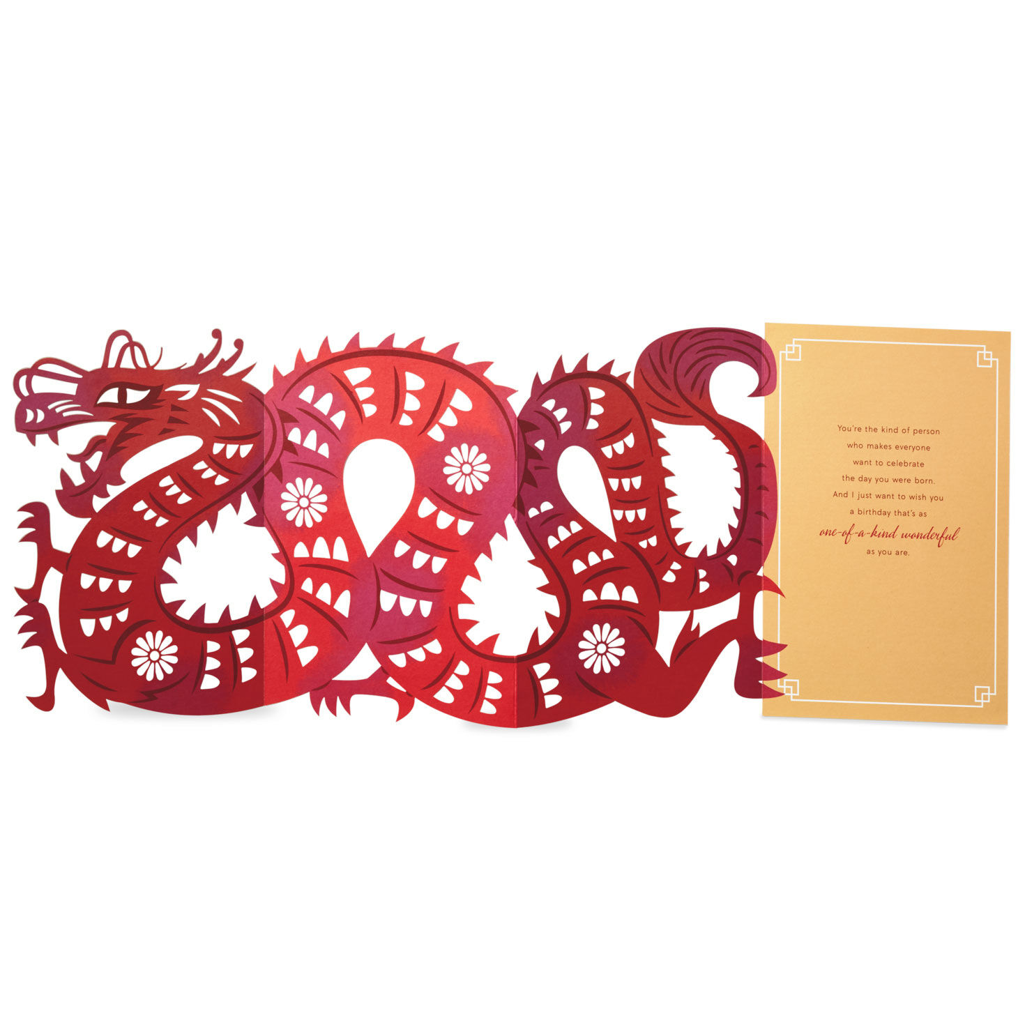 Red Dragon Chinese Zodiac Birthday Card open card image number 2