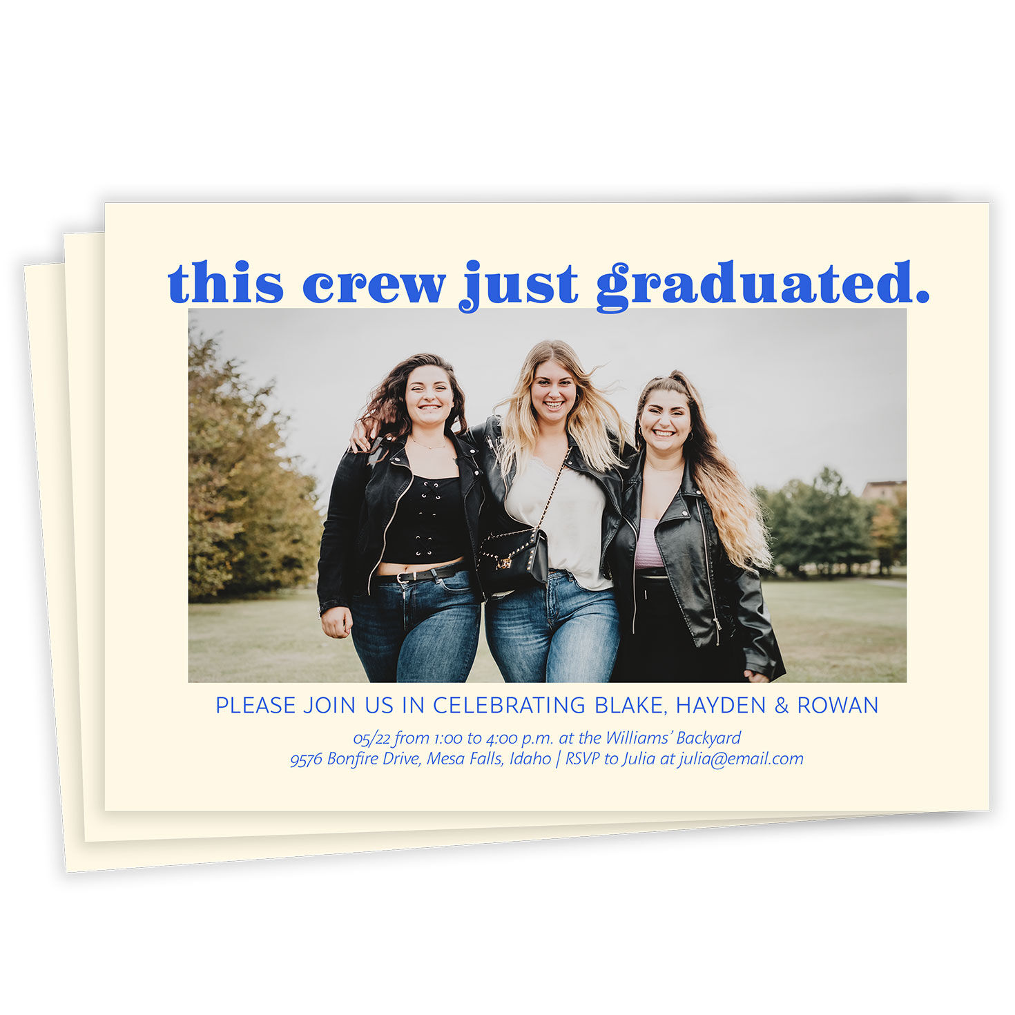 Celebrate This Crew Flat Graduation Party Invitation