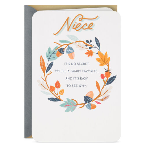 You're a Family Favorite Thanksgiving Card for Niece, 