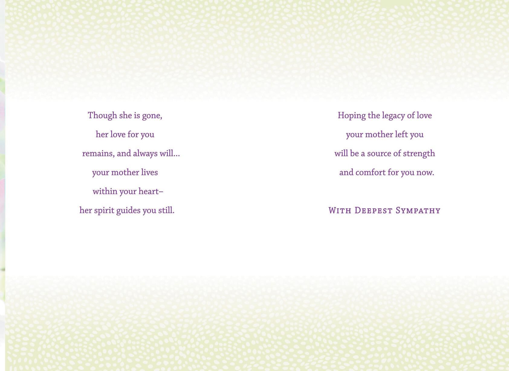 Your Mother Lives On in You Sympathy Card