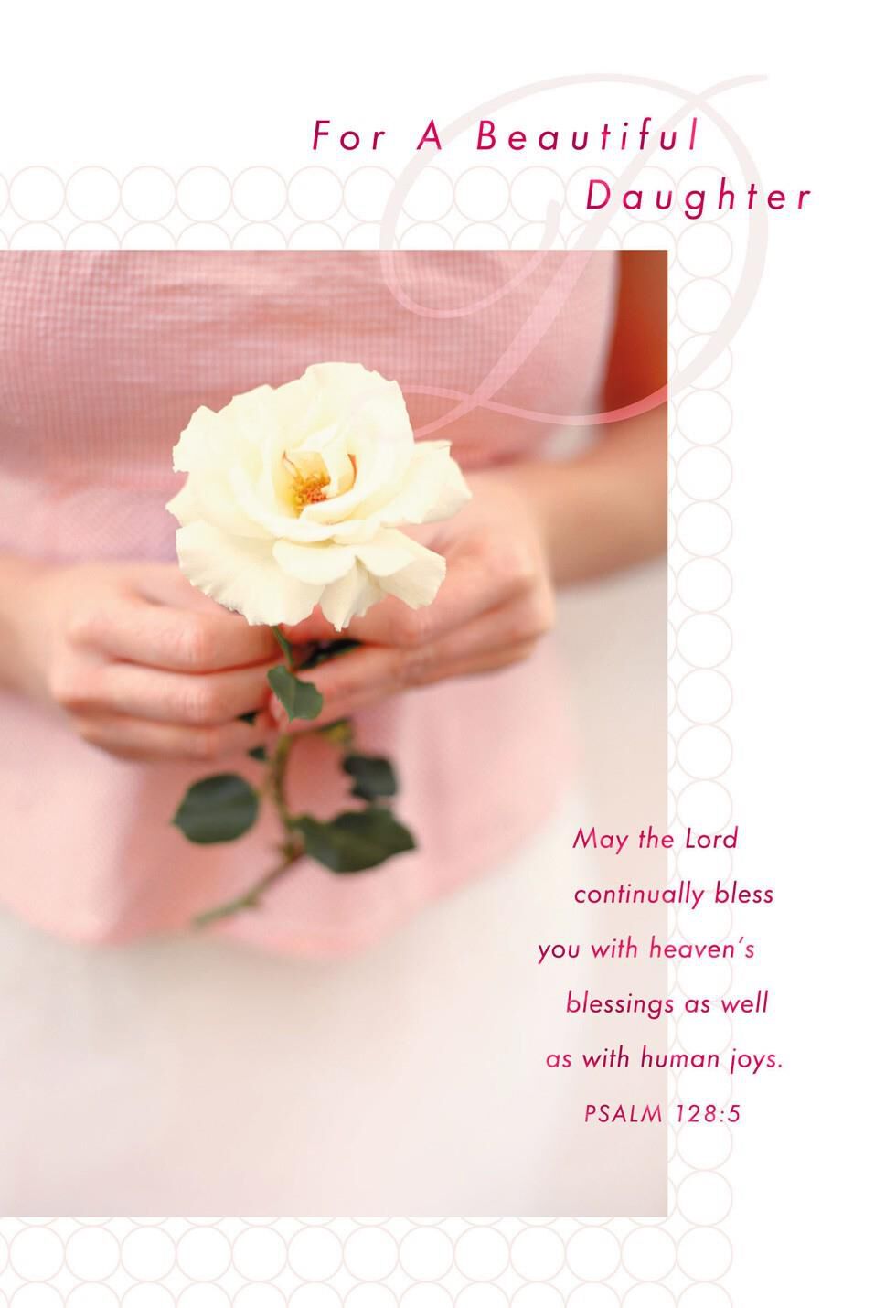 Rose in Hands Daughter Birthday Card