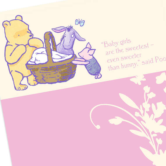 Disney Winnie the Pooh, Piglet and Eeyore New Baby Girl Card, , large image number 4