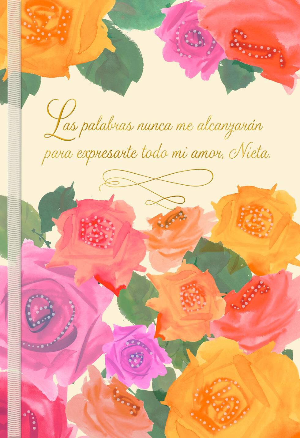 Roses in Bloom Spanish-Language Granddaughter Birthday Card