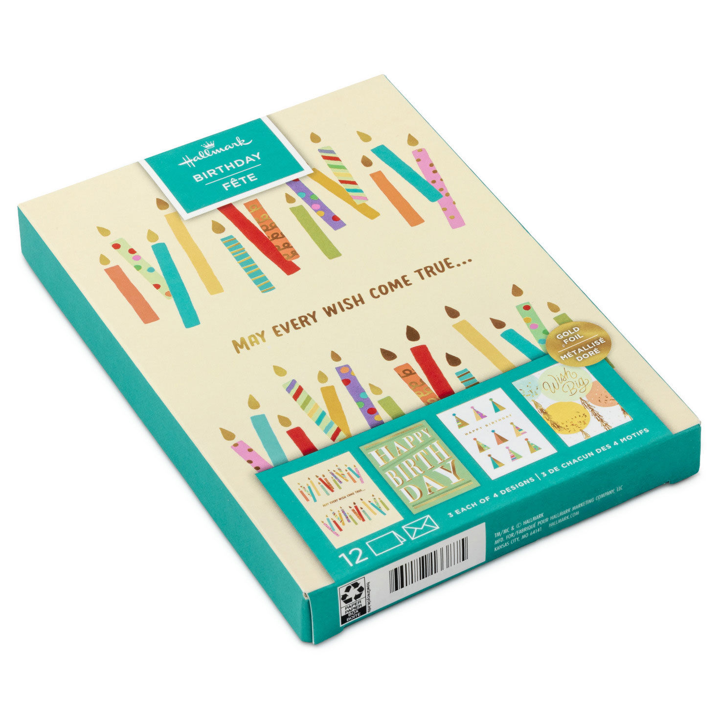 Party Hats and Candles Birthday Cards Assortment package front image number 2