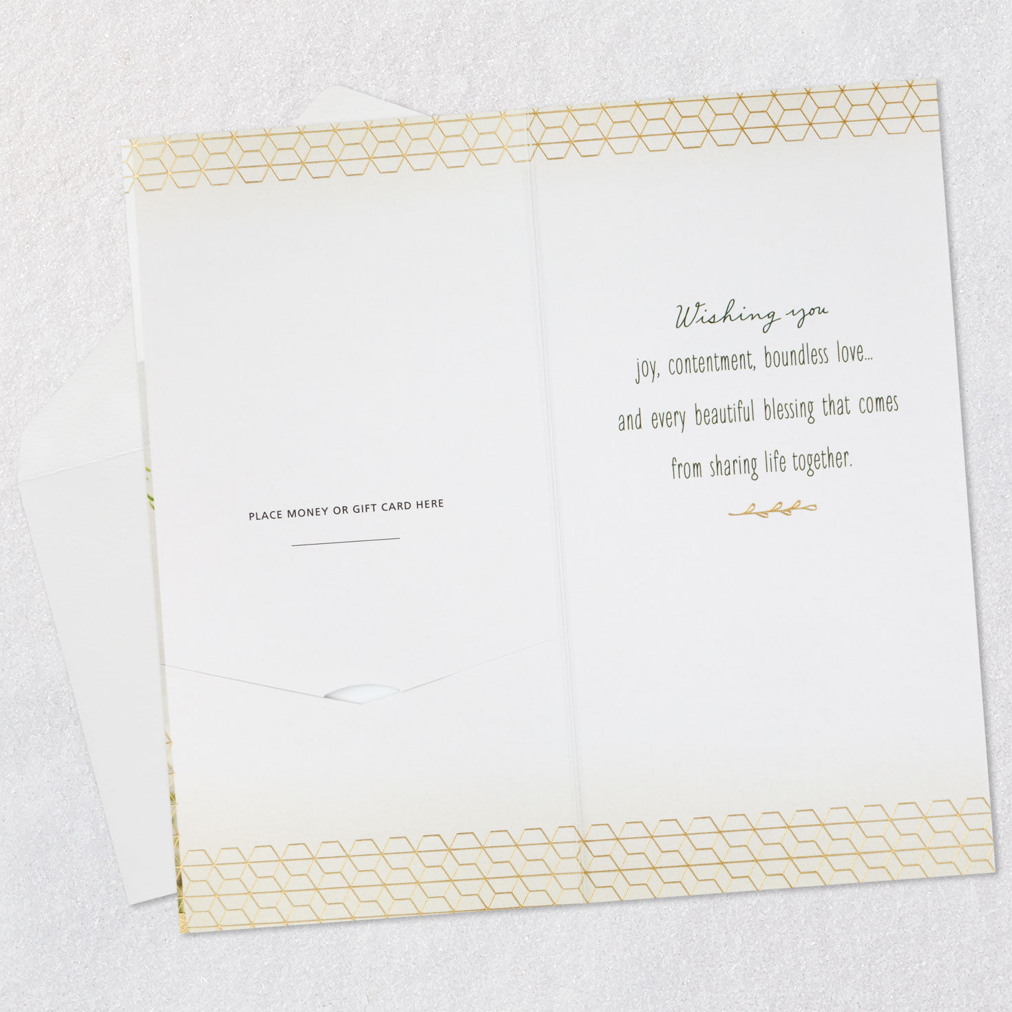 Balloons and Greenery Wedding Money Holder Card Open card with envelope image number 4