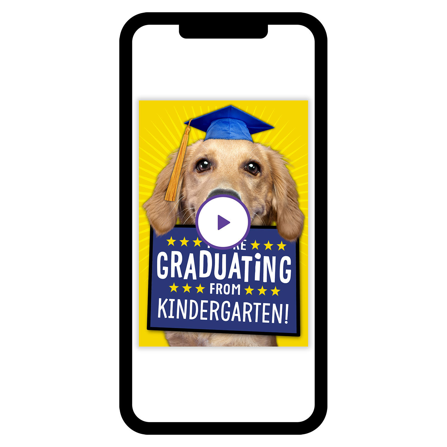 Cute Dog Grade Level Custom Graduation eCard