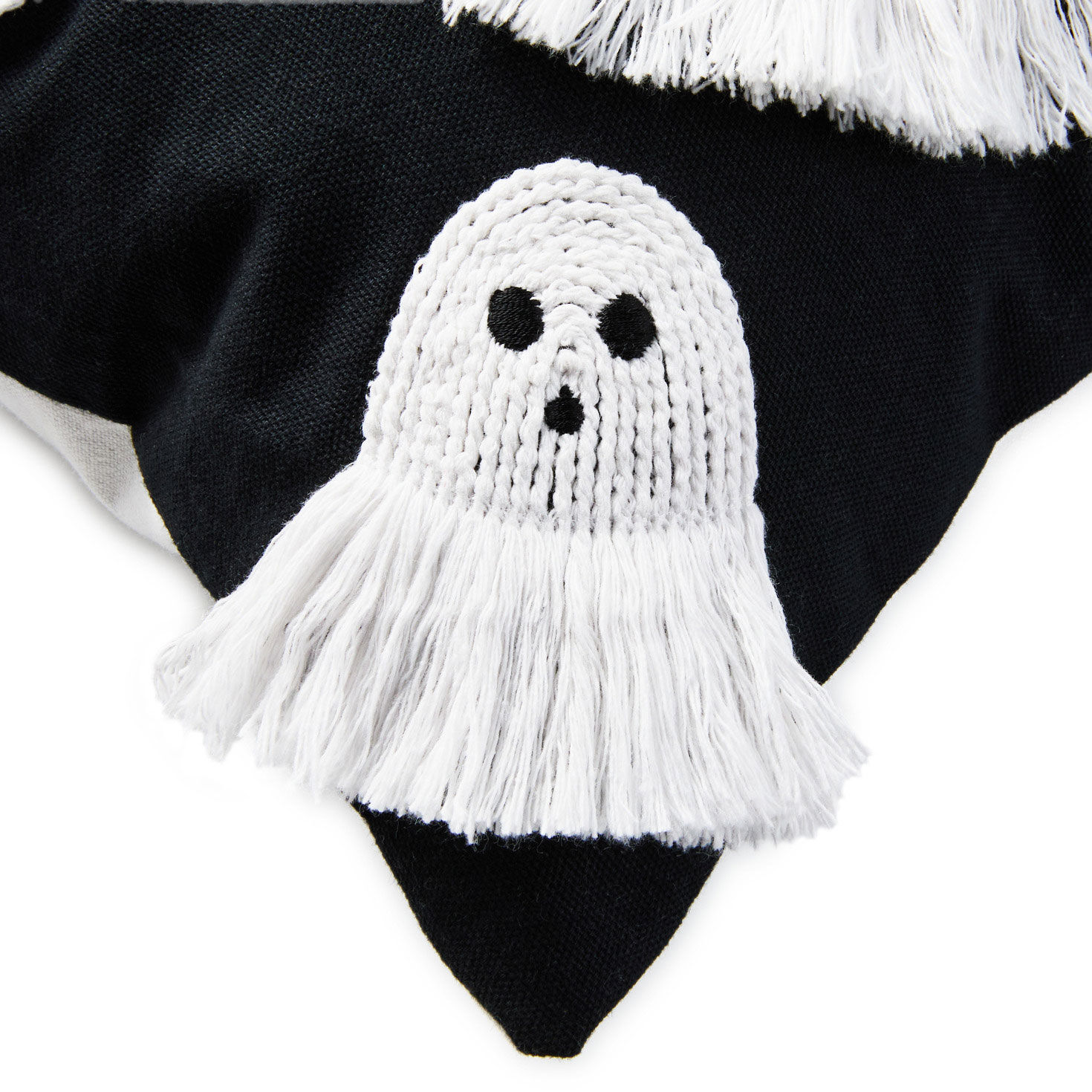 Fringe Ghosts Halloween Pillow upclose detail image number 4