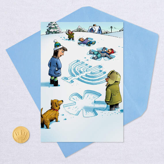 Snow Angels and Menorah Funny Hanukkah Card, , large image number 5