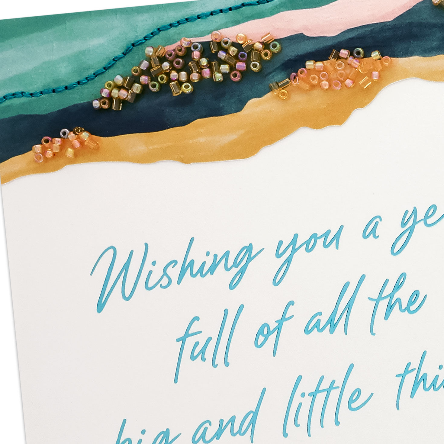 Gold and Green Marbled Birthday Card Card Front Detail image number 6