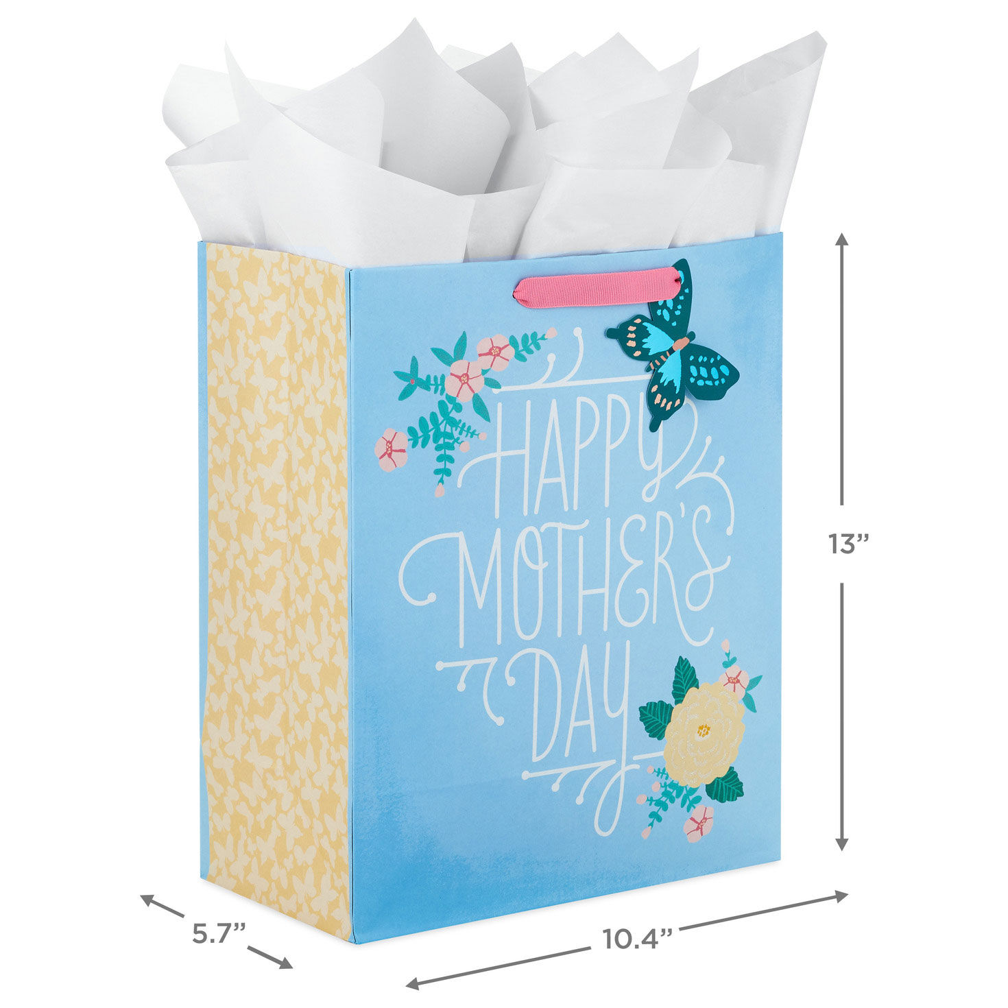 13" Blue Happy Mother's Day Large Gift Bag With Tissue Paper for only USD 6.99 | Hallmark