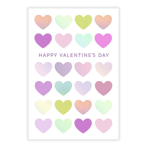 Pastel Hearts Folded Valentine's Day eCard, 