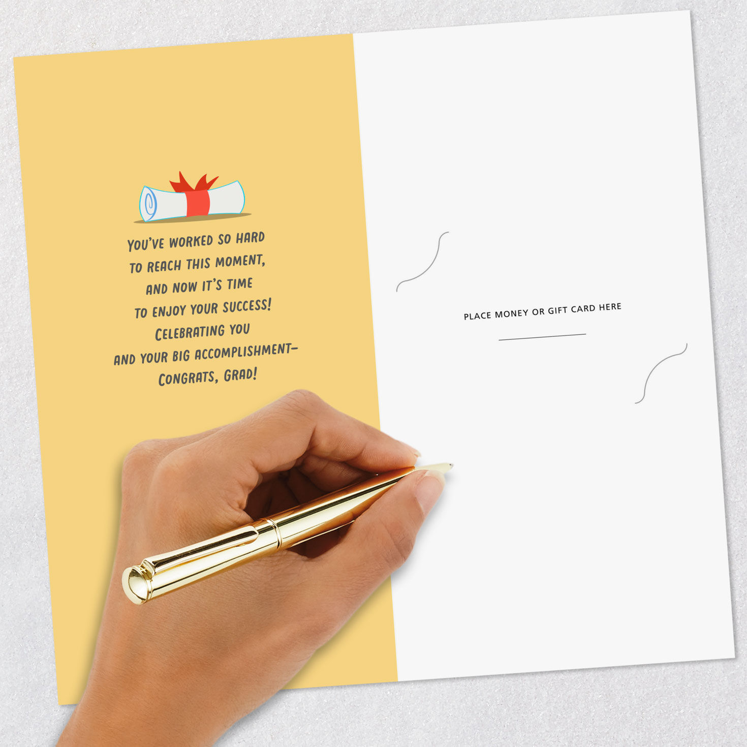 Diploma on Textbooks Graduation Gift Card Holder  image number 7