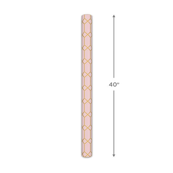 Gold Geometric on Pink Jumbo Wrapping Paper, 54 sq. ft., , large image number 5