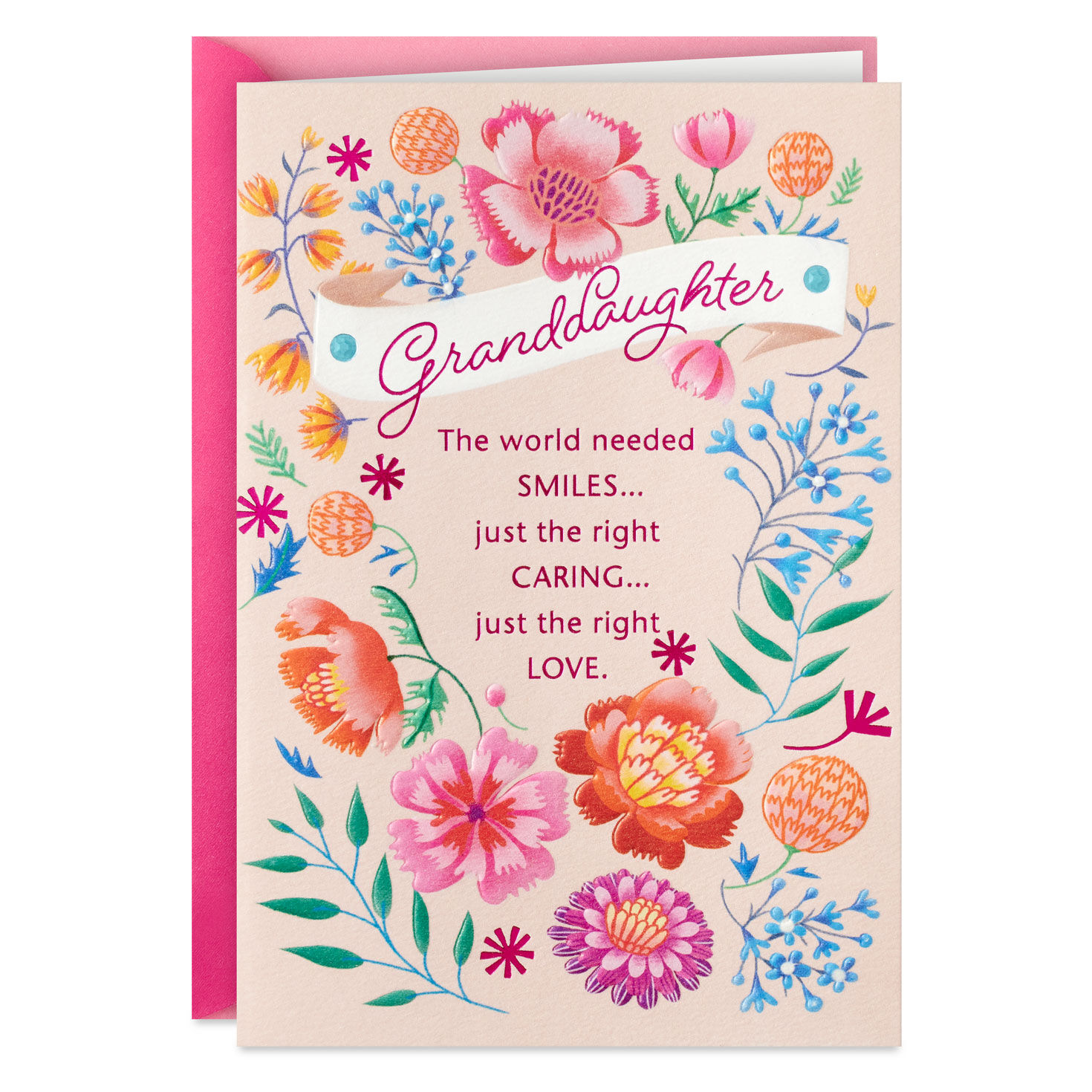 Smiles, Caring and Love Religious Birthday Card for Granddaughter