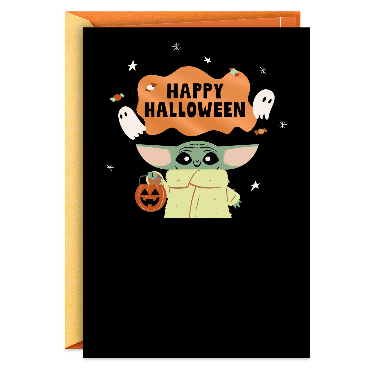 Star Wars: The Mandalorian™ Grogu™ and Ghosts Halloween Card