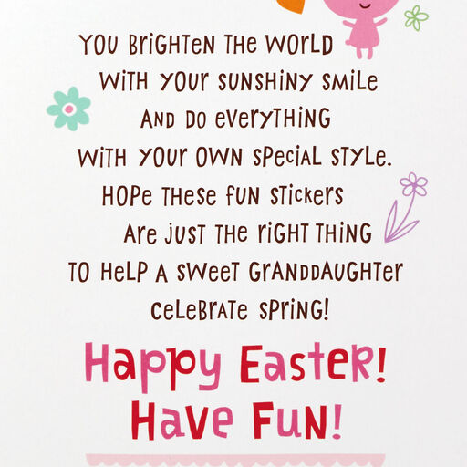 Sweet Treat for Granddaughter Easter Card With Body Stickers, 
